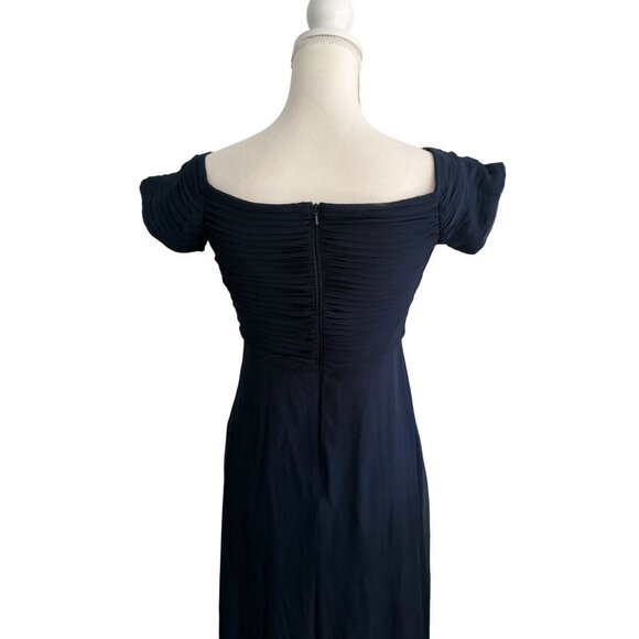 TADSHI SHOJI Vintage Navy Blue Maxi Occasion Gown Size 4 - Picture 13 of 14